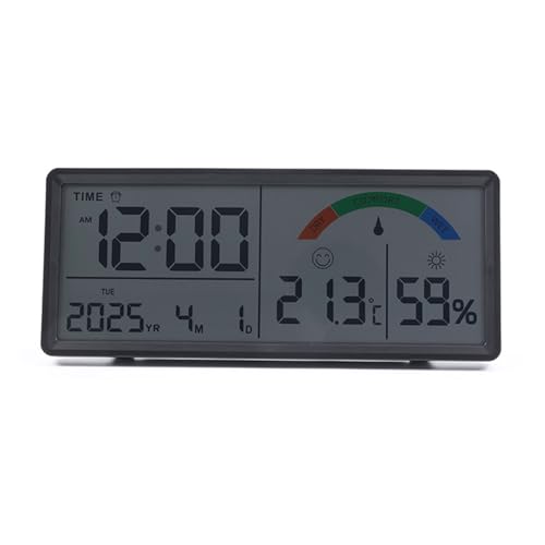 SUMMITDRAGON Große LCD Digital Wall Deskuhr Mit Temperaturfeuchtigkeit Anzeige 2 Alarm Snooze Funktion Modern Homes Office Decors von SUMMITDRAGON