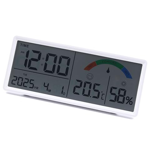 SUMMITDRAGON Große LCD Digital Wall Deskuhr Mit Temperaturfeuchtigkeit Anzeige 2 Alarm Snooze Funktion Modern Homes Office Decors von SUMMITDRAGON