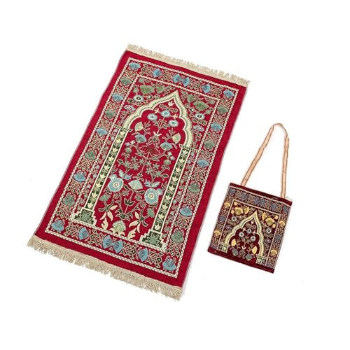 SUMMITDRAGON Islamische Gebetsmatte Muslime Gebet Teppiche Für Frauen Mann Weicher Teppich Mit Quasten Und Tasche Für Muslime Gebetspräparat Reisen von SUMMITDRAGON