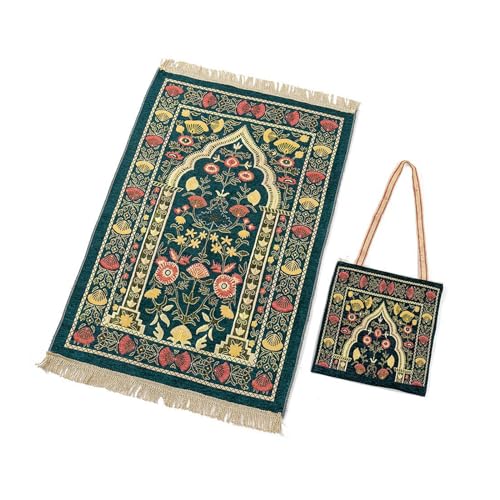 SUMMITDRAGON Islamische Gebetsmatte Muslime Gebet Teppiche Für Frauen Mann Weicher Teppich Mit Quasten Und Tasche Für Muslime Gebetspräparat Reisen von SUMMITDRAGON