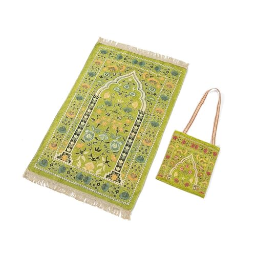SUMMITDRAGON Islamische Gebetsmatte Muslime Gebet Teppiche Für Frauen Mann Weicher Teppich Mit Quasten Und Tasche Für Muslime Gebetspräparat Reisen von SUMMITDRAGON