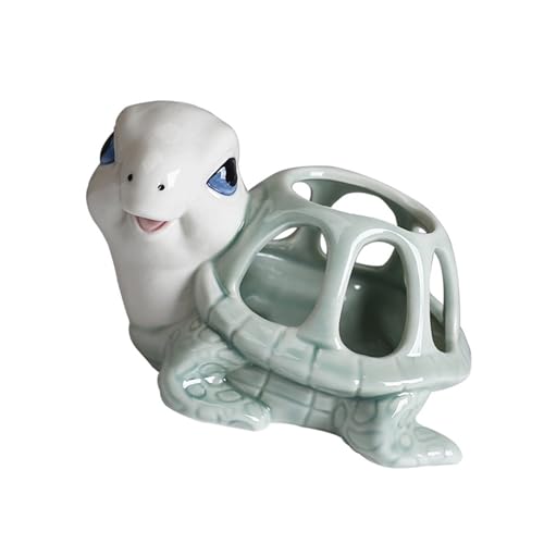 SUMMITDRAGON Keramik Fleischy Pflanzenbehälter Schildkröte Form Cartoon Keramikpflanze Kaktusblüten Pflanzer Home Schreibtisch Garten Atmungsablöser Pflanzer von SUMMITDRAGON