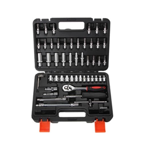 SUMMITDRAGON Komplette Mechanik Werkzeug Kits 53 Stück Sockelschlüssel Set Metrikgröße Mit Koffer Für Automobilreparatur Und Handwerksprojekte von SUMMITDRAGON