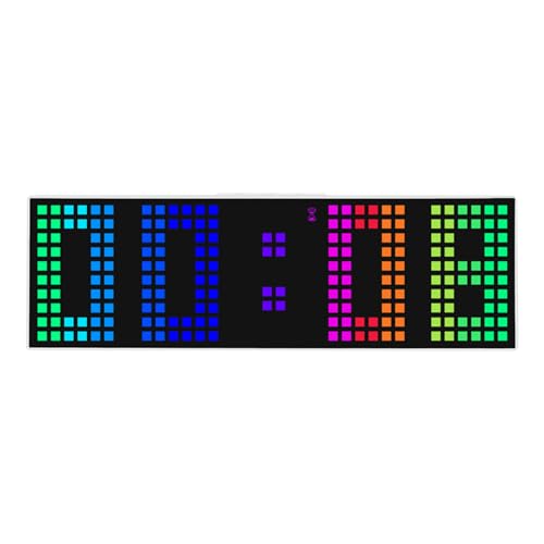 SUMMITDRAGON Moderne Digitale Wecker Bunte LED Uhr Für Schlafzimmer Wandschreibtischuhr Mit Datum Display Voice Control 12/24H Uhr SUMMITDRAGON Moderne Digitale Wecker Bunte LED Uhr Für Schlafzimmer Wandschreibtischuhr Mit Datum Display Voice Control 12/24H Uhr von SUMMITDRAGON