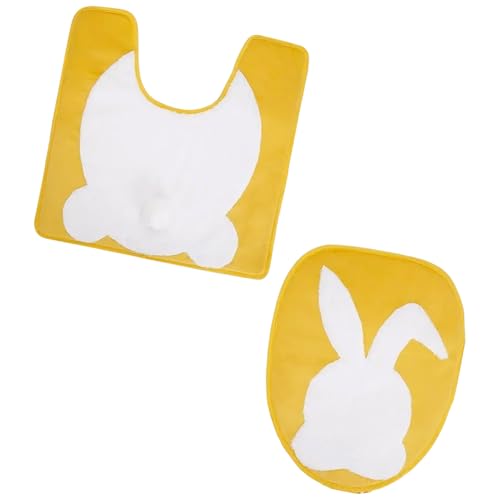 SUMMITDRAGON Osterkaninchen Toilettensitz Abdeckungen Und Toilettenteppiche Für Die Badezimmerdekoration Weiche Matte Für Die Meisten Standard Toiletten Deckel von SUMMITDRAGON