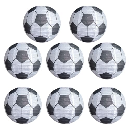 SUMMITDRAGON Packung Von 8 Fußballpapierlampen Fußball Ornament Dekorationen Zum Geburtstag Und Sportparty Liefert Fußballmotivdekoration SUMMITDRAGON Packung Von 8 Fußballpapierlampen Fußball Ornament Dekorationen Zum Geburtstag Und Sportparty Liefert Fußballmotivdekoration von SUMMITDRAGON