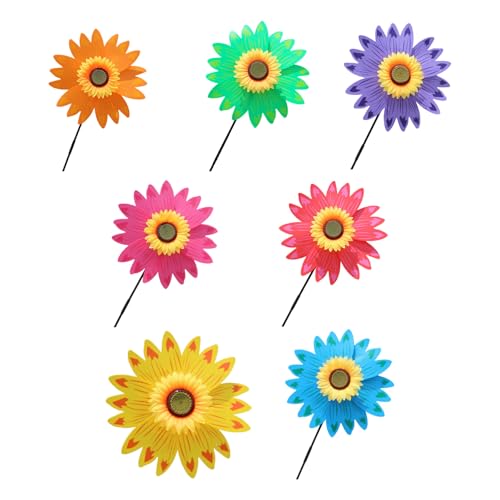 SUMMITDRAGON Pinwheels Outdoor Spinner Yard Garden Pinwheels Bunte Blumen Windmühle Dekorative Skulptur Freien Wind Spinner Für Kinder von SUMMITDRAGON