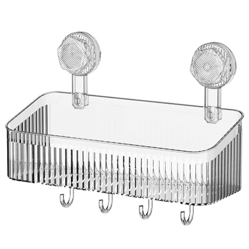 SUMMITDRAGON Platz Sparende Speicherregal Praktisches Badezimmerregal Zuverlässiger Saugnapfbecher Lagerkorb Praktische Handtuch Rack Easy Installation Saugregal Rack von SUMMITDRAGON