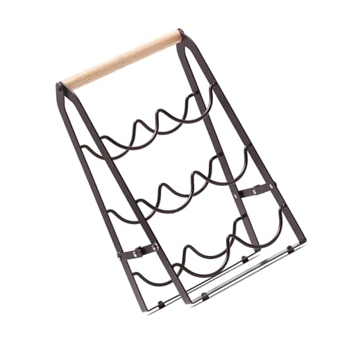 SUMMITDRAGON Tragbares 6 Flaschen Weinregal Mit Antislip Basisschelfschelfklapper Speicherorganisator Für Küchen Oder Weinkeller Tragbares Display von SUMMITDRAGON