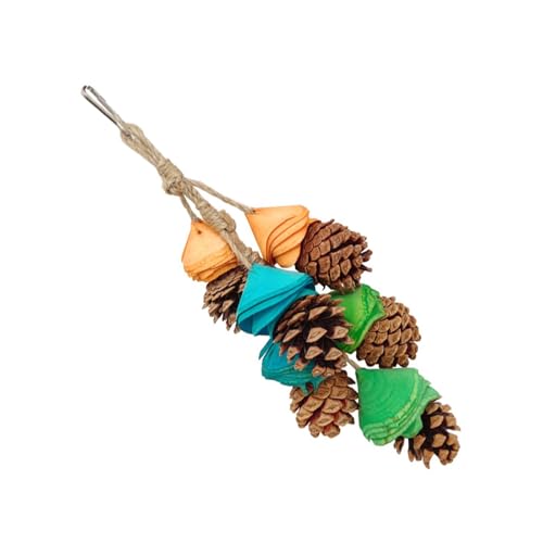 SUMMITDRAGON Vogelspielzeug Birdcage Hanging Toy Natural Tinecone Papagei Kauen Barsch Käfig Riss Puzzle Übung Für Cockatoos Interaktion Haustier von SUMMITDRAGON
