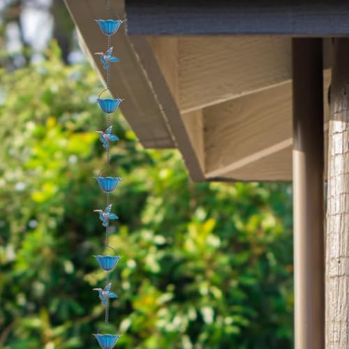 SUMMITDRAGON Wetter Verhindern Metall Regenkette Dekorative Gosse Downspout Alternativer Fänger Für Und Balkon Yard Decors Dekorative Metallkette Für Balkonen Und von SUMMITDRAGON