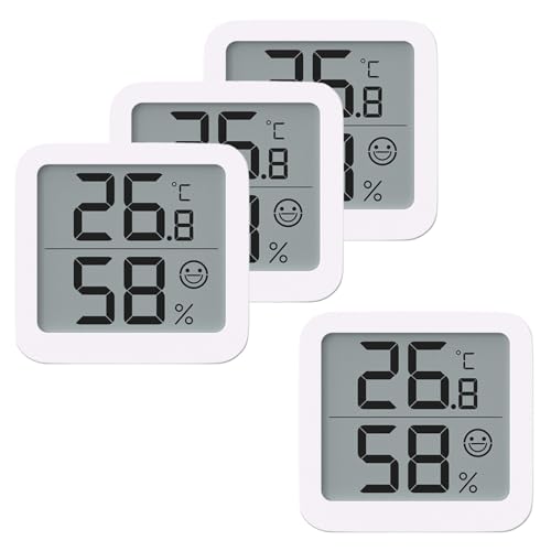 Set Von 2/4 Raumtemperatur Und Feuchtigkeitsmessgerät Für Baby Kindergärtner Büro Wohnzimmer Mit Gesichtsymbol Display Temperaturmessgeräte von SUMMITDRAGON