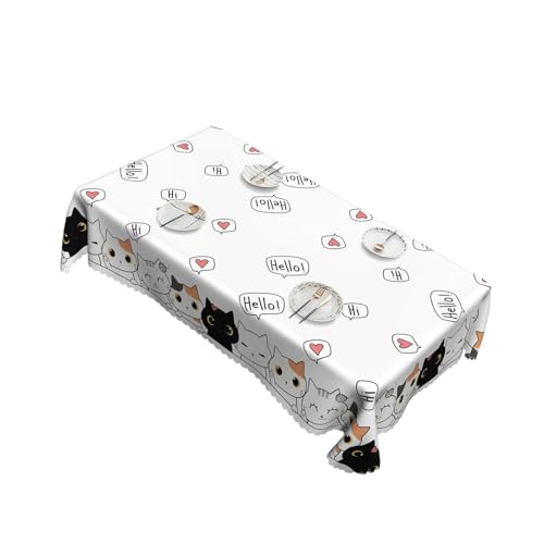 Wunderliche Katzen Und Herzen Gemusterte Tischdecke Kratzfestes Polyester Waschbar Für Verschiedene Gelegenheiten Katzen Tischzubehör Wunderliche Katzen Und Herzen Gemusterte Tischdecke Kratzfestes Polyester Waschbar Für Verschiedene Gelegenheiten Katzen Tischzubehör von SUMMITDRAGON