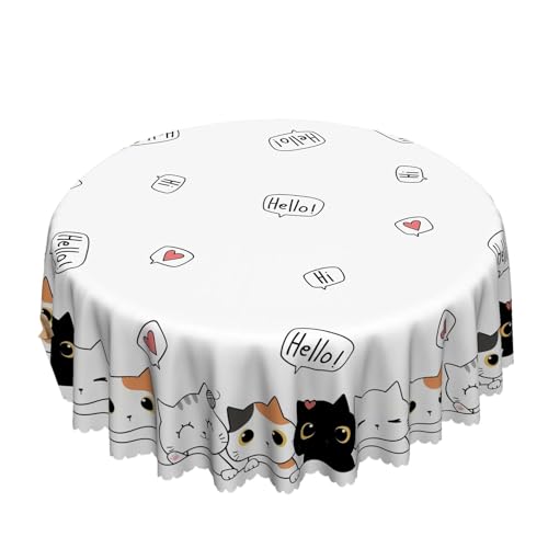 Wunderliche Katzen Und Herzen Gemusterte Tischdecke Kratzfestes Polyester Waschbar Für Verschiedene Gelegenheiten Katzen Tischzubehör Wunderliche Katzen Und Herzen Gemusterte Tischdecke Kratzfestes Polyester Waschbar Für Verschiedene Gelegenheiten Katzen Tischzubehör von SUMMITDRAGON