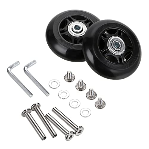 SUMNACON 70 x 24 mm Gepäckkoffer-Ersatzräder Lager-Reparatur-Set für Gepäck-Kits 2er-Set Koffer Räder aus Metall Gummi Schwarz Kofferrollen für Trolley Gepäckkoffer Räder Gummikoffer Räder Set SUMNACON 70 x 24 mm Gepäckkoffer-Ersatzräder Lager-Reparatur-Set für Gepäck-Kits 2er-Set Koffer Räder aus Metall Gummi Schwarz Kofferrollen für Trolley Gepäckkoffer Räder Gummikoffer Räder Set von SUMNACON
