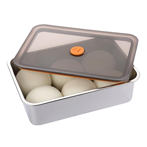 SUMNACON Pizzateig-Gärbox aus Edelstahl, für Haushalt, Pizzateigbehälter, Teigschutz, große Kapazität, Aufbewahrungsbox, Organizer, Kuchenträgerbehälter mit Deckel SUMNACON Pizzateig-Gärbox aus Edelstahl, für Haushalt, Pizzateigbehälter, Teigschutz, große Kapazität, Aufbewahrungsbox, Organizer, Kuchenträgerbehälter mit Deckel von SUMNACON