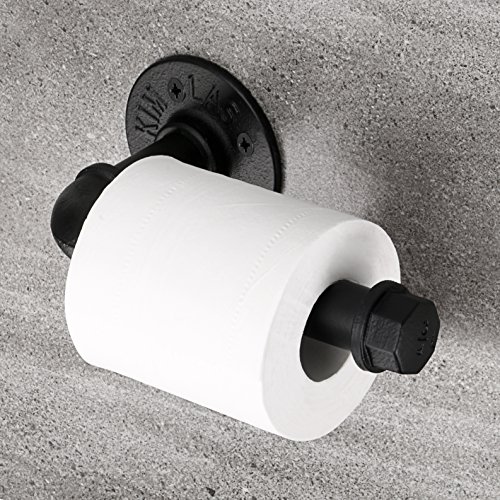 SUMNACON Retro Toilettenpapierhalter, Schlauch, aus Edelstahl, 4 Schrauben und Dübel im Lieferumfang enthalten, alle Montagemöglichkeiten durch abnehmbares und leicht zerlegbares Netz (schwarz) von SUMNACON