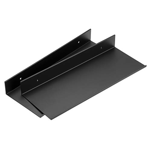 Sumnacon Wandmontierte schwebende Regale aus Aluminiumlegierung, Wandregal, Wandaufbewahrung, Organizer, Regale für Wohnzimmer, Büro, Schlafzimmer, Badezimmer, Küche (30 cm, schwarz) von SUMNACON