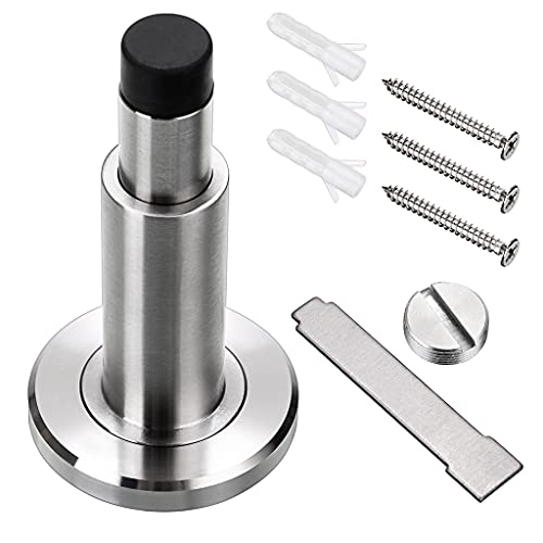Sumnacon verstellbarer Türstopper aus robustem Edelstahl, gebürstete Oberfläche, Wandmontage mit Gummipuffer, 1 Stück Sumnacon verstellbarer Türstopper aus robustem Edelstahl, gebürstete Oberfläche, Wandmontage mit Gummipuffer, 1 Stück von SUMNACON