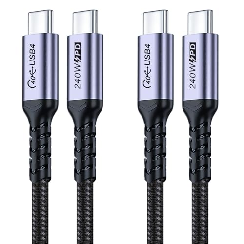 240W USB C Kabel 1m 2 packs, USB 4 Schnellladung, 40Gbps High Speed Datengeschwindigkeit, 8K Video Monitor Kabel kompatibel mit Thunderbolt, iPhone 16/16 Pro/16 Plus/16 Pro Max, MacBook Pro von SUMPK