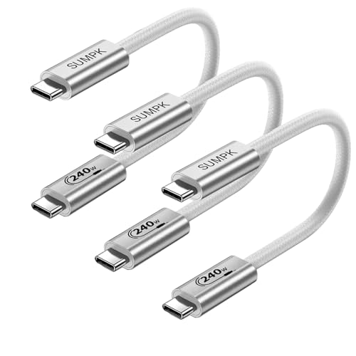 SUMPK 240W USB C auf USB C Kabel 30cm 3 packs, Short USB C Kabel Schnellladekabel Kompatibel mit iPhone 15/15 Pro Max, Samsung Galaxy S23 S22 S21 S20 Note 20, Pixel von SUMPK