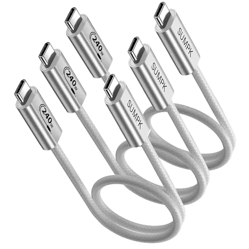 SUMPK 240W USB C auf USB C Kabel 60cm 3 packs, Short USBC zu USBC Kabel, kompatibel mit iPhone 15 Pro Max Plus, iPad MacBook Pro/Air, Samsung Galaxy S23 S22 S21 S20 Note 20 von SUMPK