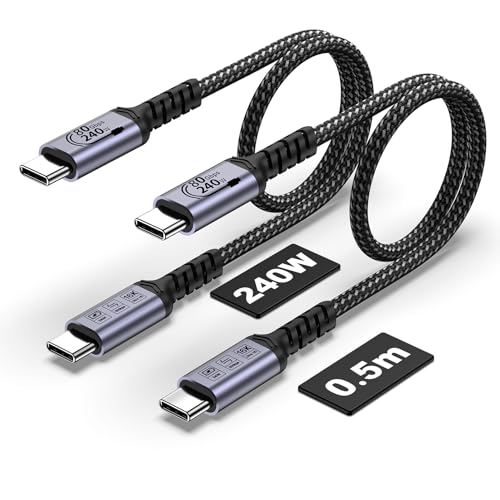 SUMPK USB C Kabel 80Gbps 50cm 2 packs, kurze USB 4 Kabel 240W, Gen 4 Datenkabel, 16K 8K @60Hz 4K120Hz HDR Videoausgang Kompatibel mit Thunderbolt 5, iPhone 16 Pro Max, MacBook, iPad, SSD, Monitor SUMPK USB C Kabel 80Gbps 50cm 2 packs, kurze USB 4 Kabel 240W, Gen 4 Datenkabel, 16K 8K @60Hz 4K120Hz HDR Videoausgang Kompatibel mit Thunderbolt 5, iPhone 16 Pro Max, MacBook, iPad, SSD, Monitor von SUMPK