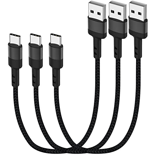 SUMPK USB C Kabel 30cm 3 Packungen, 0.3m Kurz Android Ladekabel Typ C USB 2.0 Nylon Geflochtene Schnellladung Kompatibel für Samsung Galaxy S10 S9 Note 8,LG G6 V20, Google Pixel 2 XL von SUMPK