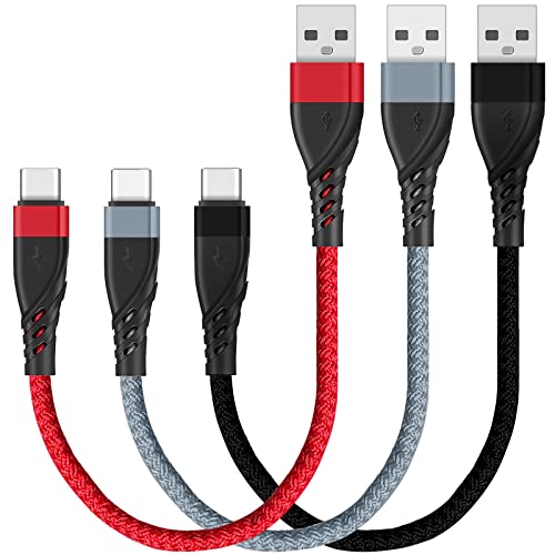 SUMPK USB C Kabel Kurz [0,3M/30CM 3 Stück], Schnelllade USB Typ C Geflochtene Nylon USB-C Daten kabel Kompatibel für Samsung Galaxy S20 S10 A50 A20e Note 10, Huawei P20, Sony XZ1, Google Pixel 3 von SUMPK