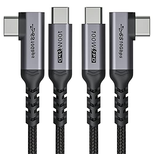 SUMPK USB C auf USB C Kabel 100W,[2-Pack 2m rechtwinklig] USB 3.1 Schnellladekabel 90 Grad 20V/5A Typ C PD Kabel Kompatibel für iPhone 15/15 Plus/15 Pro Max/MacBook Pro 2022/iPad Pro 2022 von SUMPK