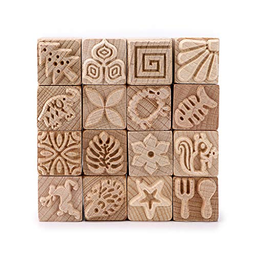 SUMTREE 16 Stück Stempel geschnitzt aus Holz Keramik Stempel Quadratisch mit einer Box für Seife, Brief, Ton Töpferei SUMTREE 16 Stück Stempel geschnitzt aus Holz Keramik Stempel Quadratisch mit einer Box für Seife, Brief, Ton Töpferei von SUMTree