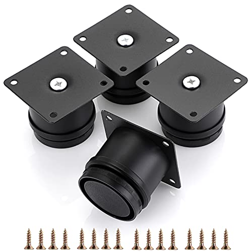 SUMTree 5cm 4 Stück Möbelfüße aus Edelstahl Schrankfüße Beine für Stühle Tisch Schrank und Sofa Möbelbeine Einfachen Montage Runde(Schwarz) von SUMTree