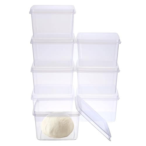 SUMTree 8 Stück Pizzaballenbox mit Deckel Klein Teigbox Plastik Pizza Gärbox Transparent Lebensmittelbehälter für Teig, Obst, Keks, Nüsse, Snacks für Party, Picknick Jeder 15 x 15 x 10 cm, 2 Liter SUMTree 8 Stück Pizzaballenbox mit Deckel Klein Teigbox Plastik Pizza Gärbox Transparent Lebensmittelbehälter für Teig, Obst, Keks, Nüsse, Snacks für Party, Picknick Jeder 15 x 15 x 10 cm, 2 Liter von SUMTree