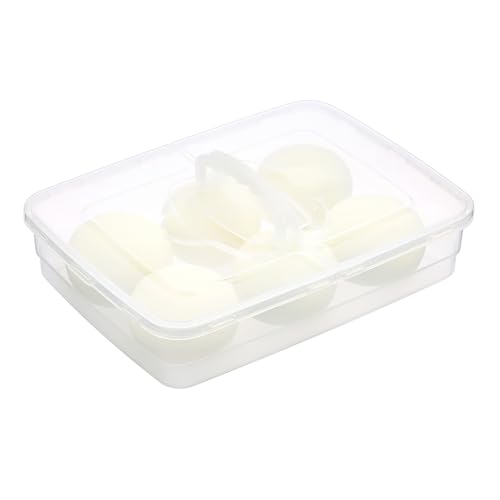 SUMTree Pizzaballenbox aus Kunststoff Pizza Gärbox mit Deckel Transparent Lebensmittelbehälter Party Organizer mit Griff Aufbewahrungsbox für Teig, Obst, Kuchen, Törtchen, Brot 36x26x7,5 cm, 5 Liter von SUMTree