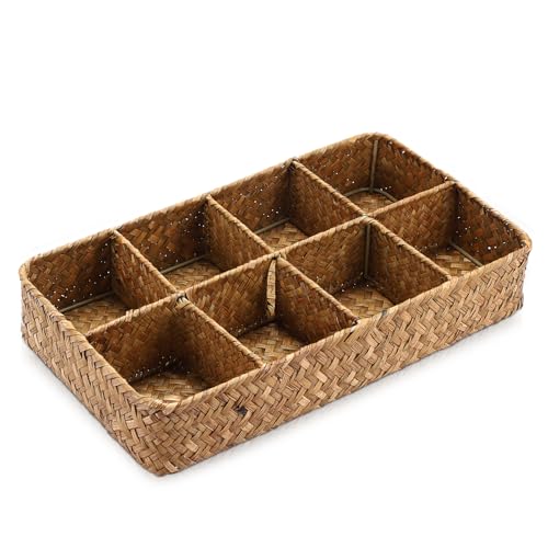 SUMTree Seegras Teebeutelablagen Teebeutel Aufbewahrungsbox mit 8 Fächern Geflochten Teebox Organizer für Kaffeebeutel, Zuckerbeutel, Gewürzbeutel 34,5x20x6 cm Karamellfarben Teebeutelhalter für Küche SUMTree Seegras Teebeutelablagen Teebeutel Aufbewahrungsbox mit 8 Fächern Geflochten Teebox Organizer für Kaffeebeutel, Zuckerbeutel, Gewürzbeutel 34,5x20x6 cm Karamellfarben Teebeutelhalter für Küche von SUMTree