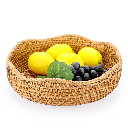 SUMTree Servierkorb, Obstkorb, Weidenkorb, Dekoration für Tisch, Aufbewahrung für Kekse, Brot, Obst (25 cm) von SUMTree