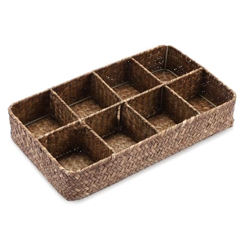 SUMTree Teebeutel Organizer Box Aufbewahrungsbox mit 8 Fächern Geflochten Aufbewahrungskorb aus Seegras 34,5x20x6 cm Kaffeefarben Teebeutelablagen für Kaffeebeutel, Gewürzbeutel für Büro, Esszimmer SUMTree Teebeutel Organizer Box Aufbewahrungsbox mit 8 Fächern Geflochten Aufbewahrungskorb aus Seegras 34,5x20x6 cm Kaffeefarben Teebeutelablagen für Kaffeebeutel, Gewürzbeutel für Büro, Esszimmer von SUMTree