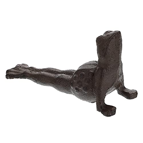 SUMTree Türstopper aus Gusseisen, dekorativer Retro-Türstopper, schwarzer Frosch, Vintage-Metall-Türstopper, Keil, niedlicher Tierstatue-Stil für Zuhause, Badezimmer, Bauernhaus, Yoga-Frosch von SUMTree
