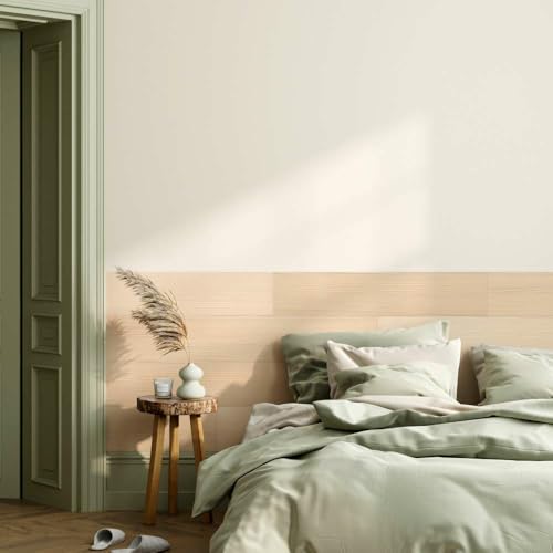 SUN WOOD Stick-it selbstklebende Holz Wandverkleidung - 0,48m2 Wandpaneele zum Kleben Holzverblender (ALTWEISS GEÖLT 454) von SUN WOOD by Stainer