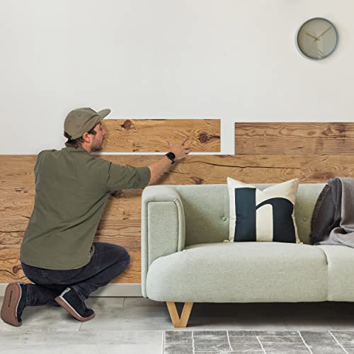 SUN WOOD Stick-it selbstklebende Holz Wandverkleidung im Altholz Design TIROL 02 - Wandpaneele zum Kleben 0,48m2 aus Fichtenholz von SUN WOOD by Stainer