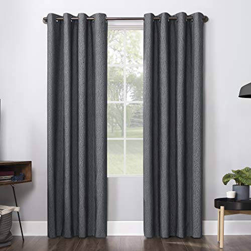 Sun Zero Noir Thermo-Vorhang mit Ösen, 132,1 x 213,4 cm, Anthrazitgrau von SUN ZERO