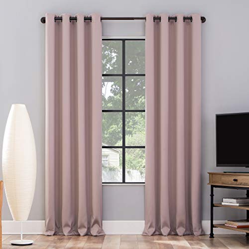 SUN ZERO Nordic 2 Stück Theater Grade Extreme 100% Verdunkelung Ösenvorhang Panel 132,1 x 243,8 cm, Blush von SUN ZERO