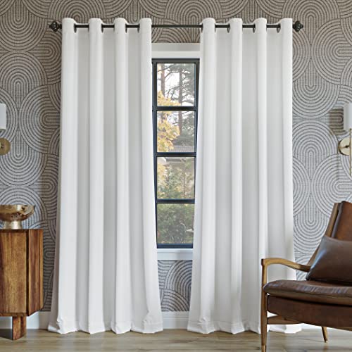SUN ZERO Nordic 2er-Pack Theaterqualität Extreme Total Verdunkelungsvorhänge mit Ösen, 132,1 x 160 cm, Weiß von SUN ZERO