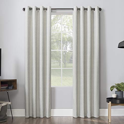 Sun Zero Ruben Dimensional Thermovorhang mit Ösen, 100% Verdunkelung, 132,1 x 243,8 cm, Cremeweiß von SUN ZERO