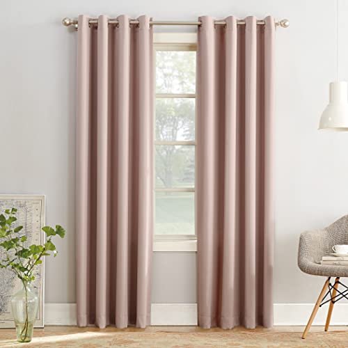 SUN ZERO Schubkarre 2 Stück solide Verdunkelungsvorhänge mit Ösen, 137,2 x 213,4 cm, Blush von SUN ZERO