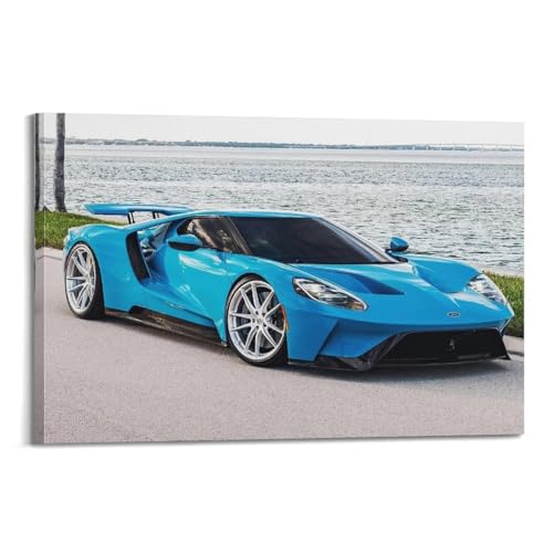 SUNAHUA Super Car-Poster für Ford GT, dekoratives Gemälde, Leinwand, Wandposter und Kunstdruck, moderne Familienschlafzimmer-Dekoration, Poster, 60 x 90 cm von SUNAHUA