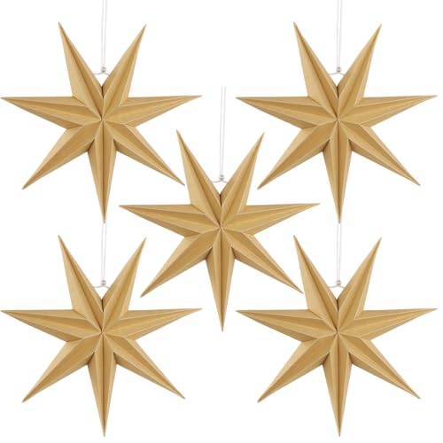 SUNBEAUTY 5 Stück Papiersterne Deko Set 30cm Original Holzfarbe Faltstern Weihnachten Dekoration 7 Zacken Papier Faltsterne Christmas Party Deko für Hochzeit Geburtstag Tischdeko Weihnachts dekoration SUNBEAUTY 5 Stück Papiersterne Deko Set 30cm Original Holzfarbe Faltstern Weihnachten Dekoration 7 Zacken Papier Faltsterne Christmas Party Deko für Hochzeit Geburtstag Tischdeko Weihnachts dekoration von SUNBEAUTY