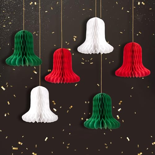 SUNBEAUTY 6 Stück Hängende Wabenglocken Deko Weihnachten Papierglocken Dekoration Rot Grün Weiß Weihnachtsglocken für Weihnachtsfeiern Hängedeko Weihnachten SUNBEAUTY 6 Stück Hängende Wabenglocken Deko Weihnachten Papierglocken Dekoration Rot Grün Weiß Weihnachtsglocken für Weihnachtsfeiern Hängedeko Weihnachten von SUNBEAUTY