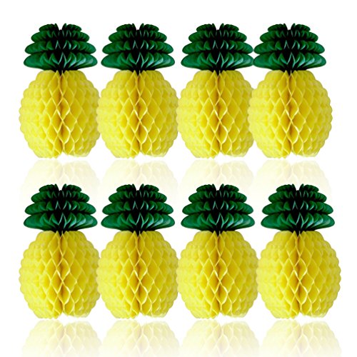 Set 8 Ananas Wabenball Papier, Sommer Dekoration Hawaii Party Deko Papier Ananas für Tropische Themen-Luau-Party Hochzeit Geburtstag, 21 cm, gelb Set 8 Ananas Wabenball Papier, Sommer Dekoration Hawaii Party Deko Papier Ananas für Tropische Themen-Luau-Party Hochzeit Geburtstag, 21 cm, gelb von SUNBEAUTY