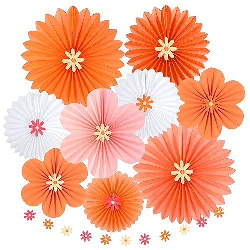 SUNBEAUTY 9 Stück Papier Fächer Dekoration Hanging Gänseblümchen Girlande Rosa Orange Weiß Blume Party Dekorationen für Hochzeit Geburtstag Tischdeko Classroom Baby Shower Backdrop Garland SUNBEAUTY 9 Stück Papier Fächer Dekoration Hanging Gänseblümchen Girlande Rosa Orange Weiß Blume Party Dekorationen für Hochzeit Geburtstag Tischdeko Classroom Baby Shower Backdrop Garland von SUNBEAUTY